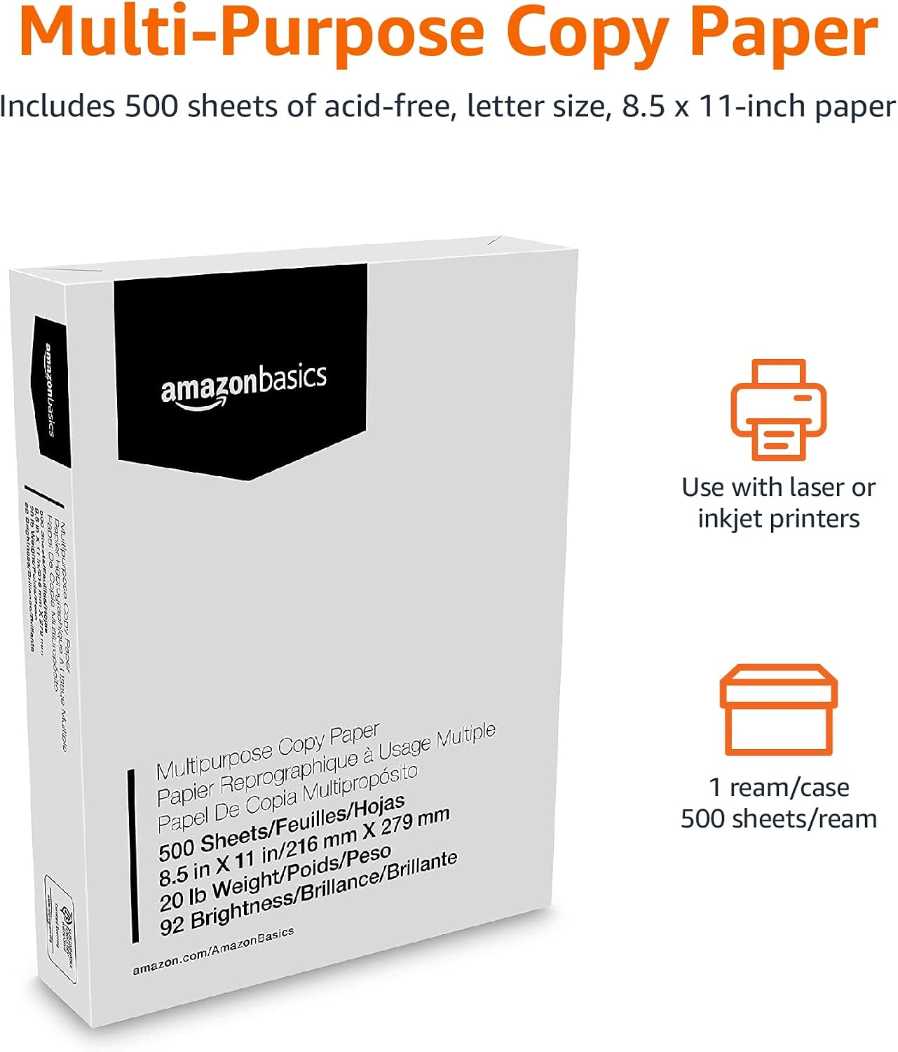 Amazon Basics Multipurpose Copy Printer Paper