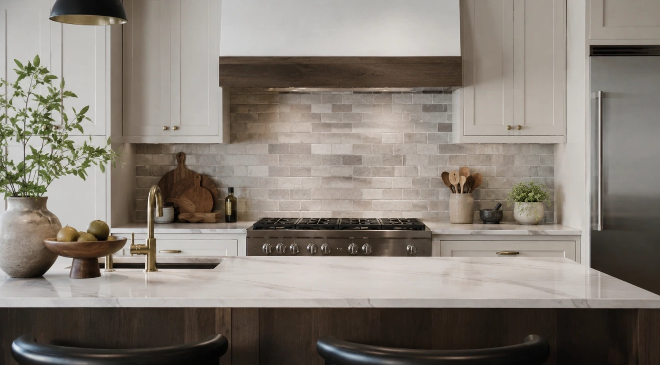 A stylish kitchen tile backsplash
